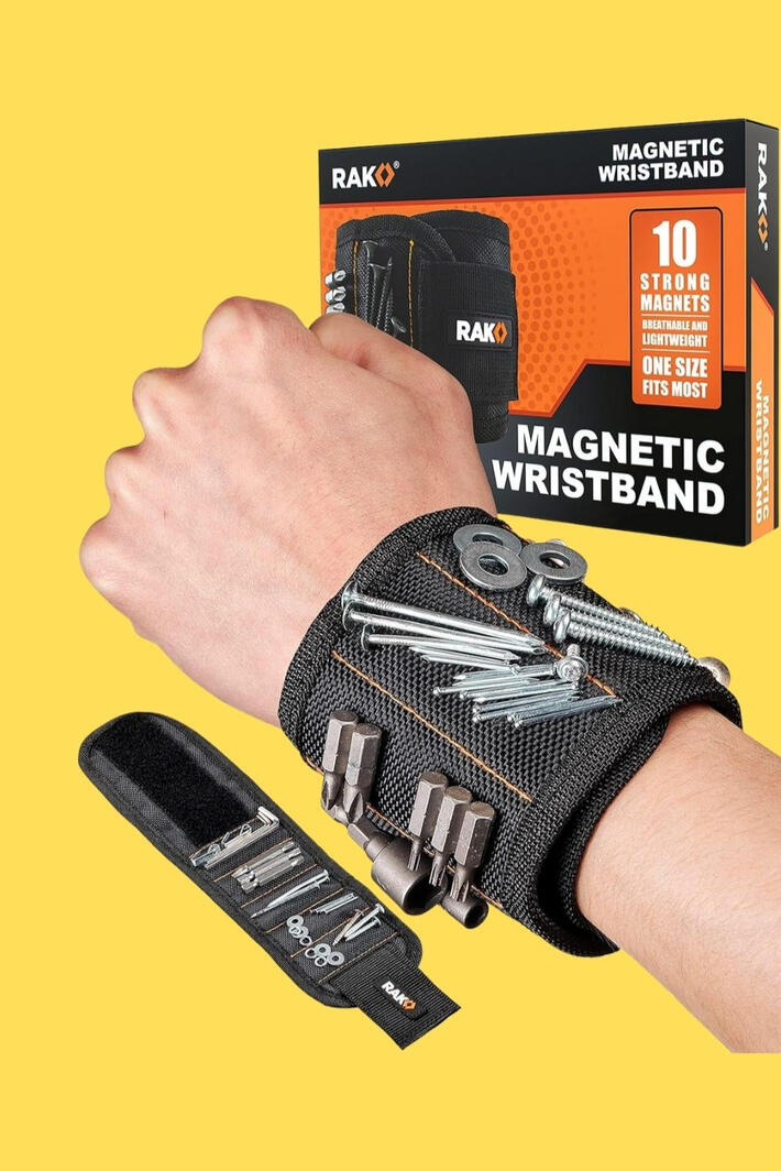 Magnetic Wristband for DIY Projects & Repairs Have you ever been in the middle of a project and kept losing screws, nails, or drill bits? This magnetic wristband keeps small tools and hardware right where you need them, so you’re not constantly stopping to search or bend down. Comfortable to wear and